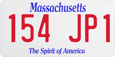 MA license plate 154JP1