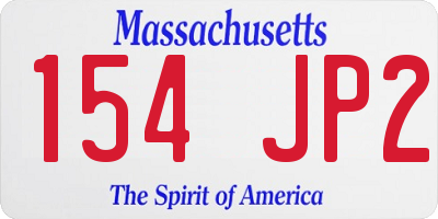 MA license plate 154JP2
