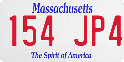 MA license plate 154JP4