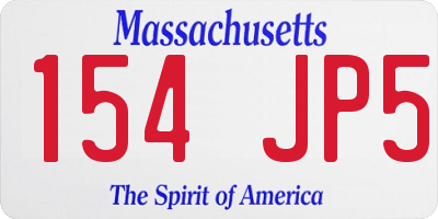 MA license plate 154JP5