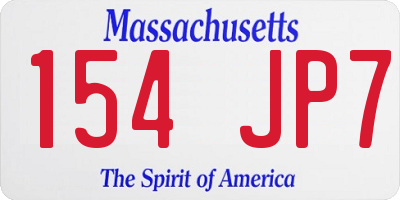MA license plate 154JP7