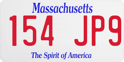 MA license plate 154JP9