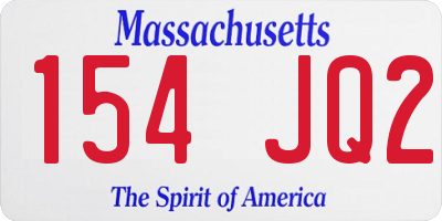 MA license plate 154JQ2