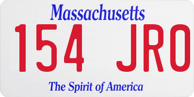 MA license plate 154JR0