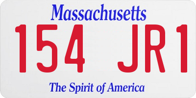 MA license plate 154JR1