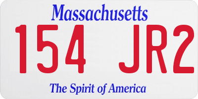 MA license plate 154JR2