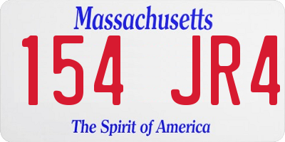 MA license plate 154JR4