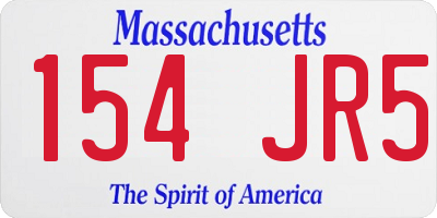MA license plate 154JR5