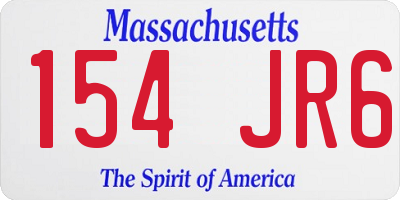 MA license plate 154JR6