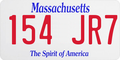 MA license plate 154JR7