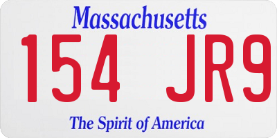 MA license plate 154JR9