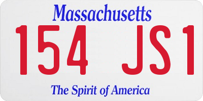 MA license plate 154JS1