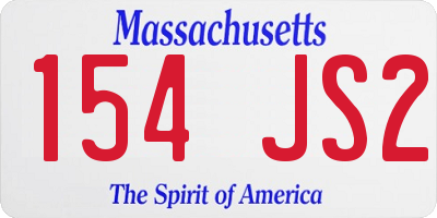 MA license plate 154JS2