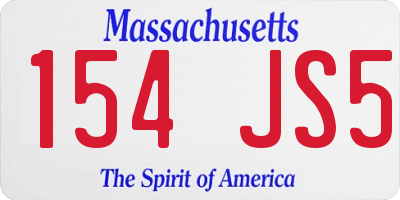 MA license plate 154JS5