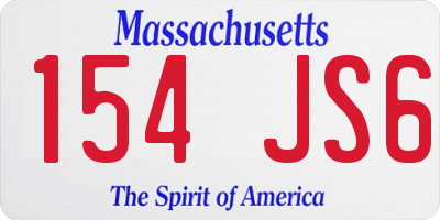 MA license plate 154JS6