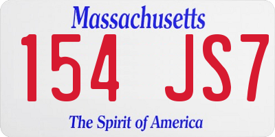 MA license plate 154JS7