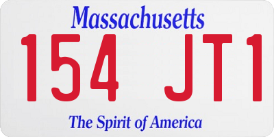 MA license plate 154JT1