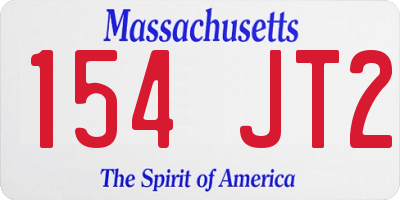 MA license plate 154JT2