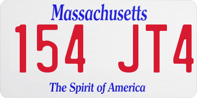 MA license plate 154JT4
