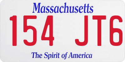 MA license plate 154JT6