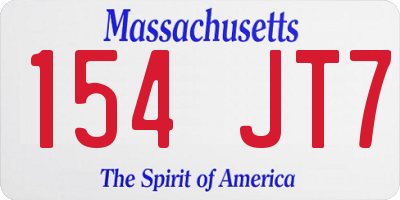 MA license plate 154JT7