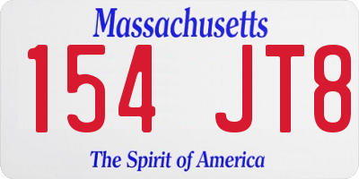 MA license plate 154JT8