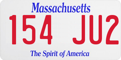 MA license plate 154JU2