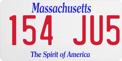MA license plate 154JU5