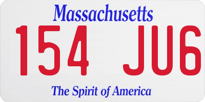 MA license plate 154JU6