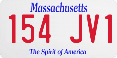 MA license plate 154JV1