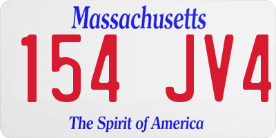 MA license plate 154JV4