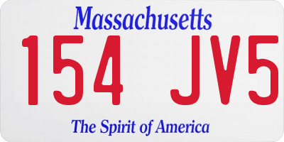MA license plate 154JV5