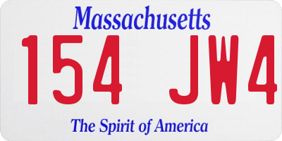 MA license plate 154JW4