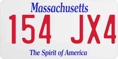 MA license plate 154JX4