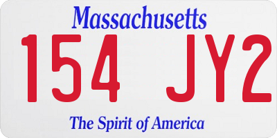 MA license plate 154JY2