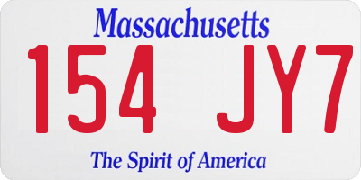 MA license plate 154JY7