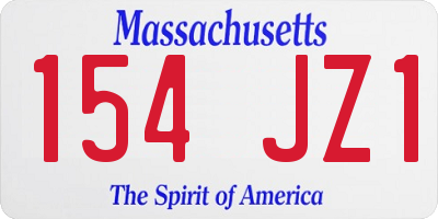 MA license plate 154JZ1