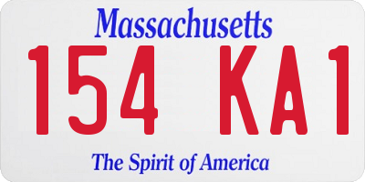 MA license plate 154KA1