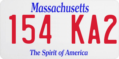 MA license plate 154KA2