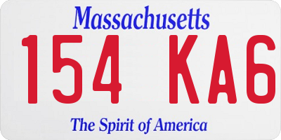 MA license plate 154KA6