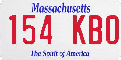 MA license plate 154KB0