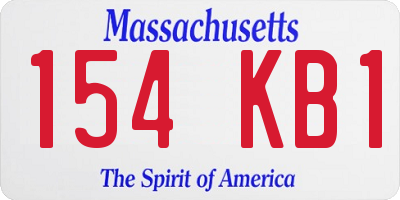 MA license plate 154KB1