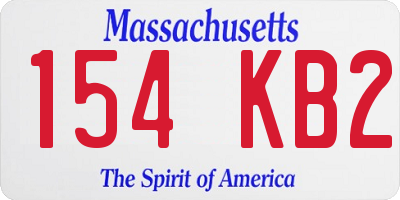 MA license plate 154KB2