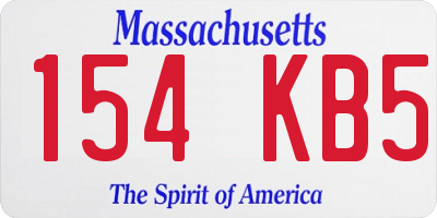 MA license plate 154KB5