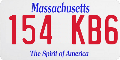 MA license plate 154KB6