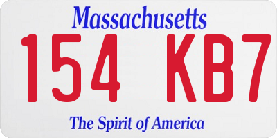 MA license plate 154KB7