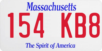 MA license plate 154KB8