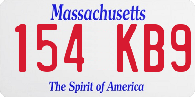 MA license plate 154KB9