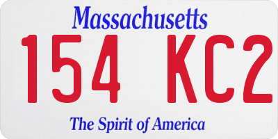MA license plate 154KC2