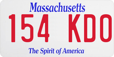 MA license plate 154KD0